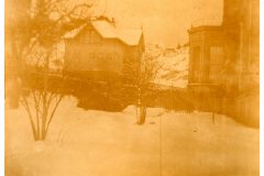 Flavel House Grounds and the Carriage House with Snow