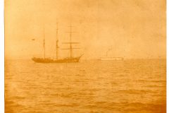 Three Masted Sailing Ship at Anchor