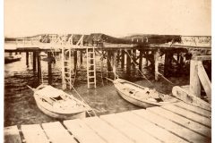 Docks with gillnet drying racks. Docks with gillnet drying racks.