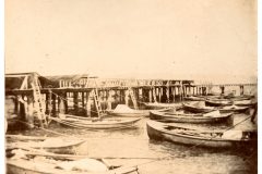 Butterfly gillnet boats moored to a dock