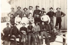 Group at seining barn